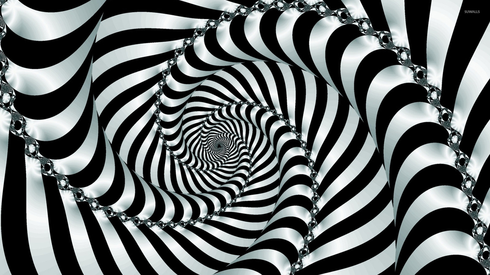 1920x1080 Black and white hypnotic swirl wallpaper
