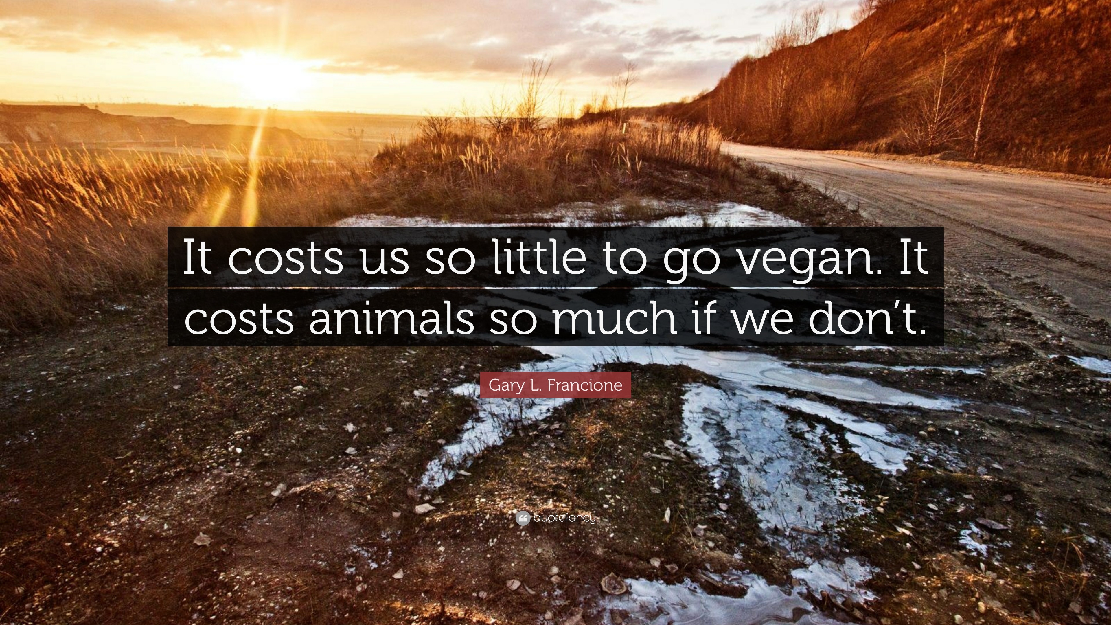 3840x2160 Gary L. Francione Quote: “It costs us so little to go vegan.