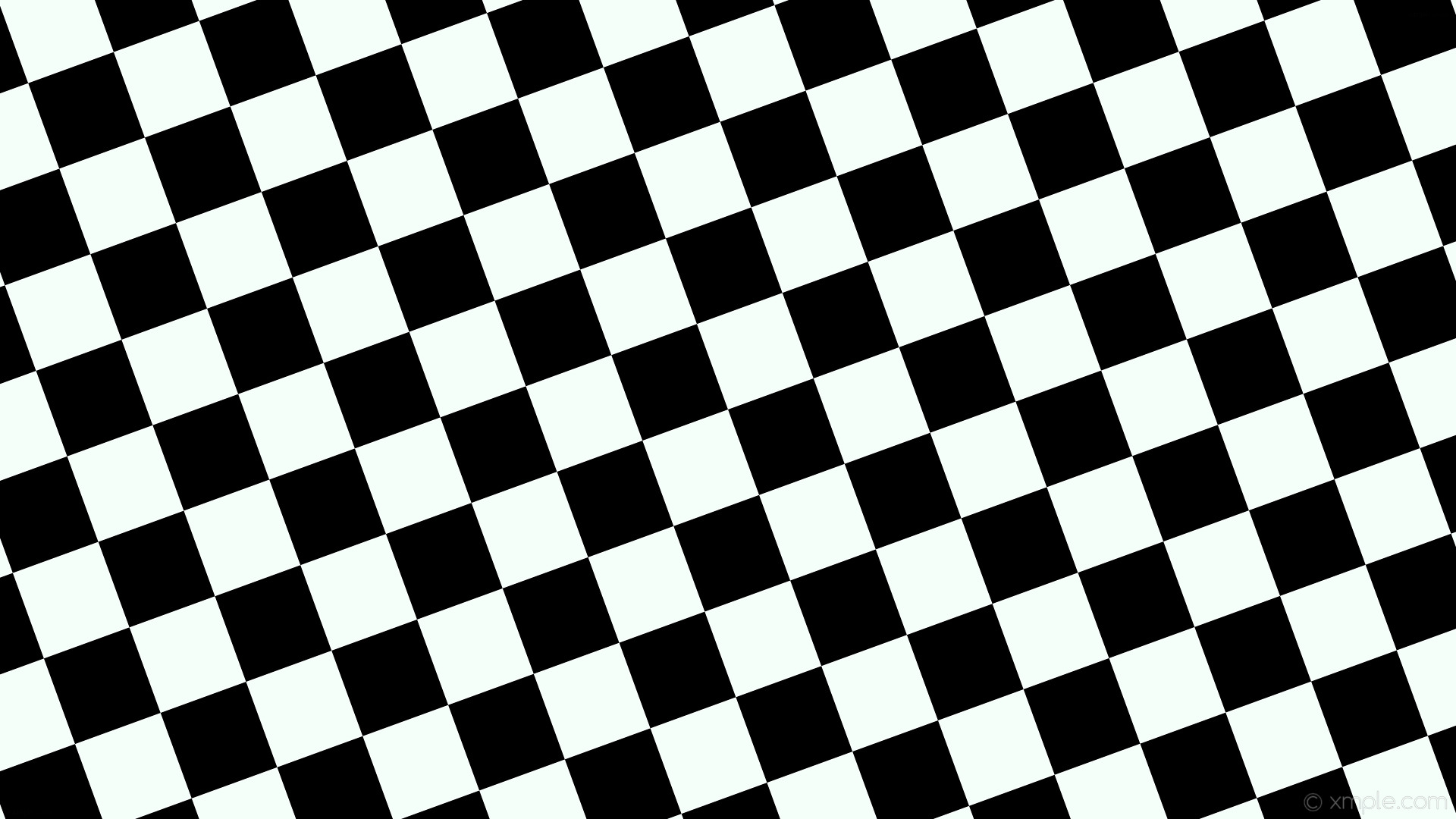 1920x1080 wallpaper checkered white black squares mint cream #000000 #f5fffa diagonal  20Â° 120px