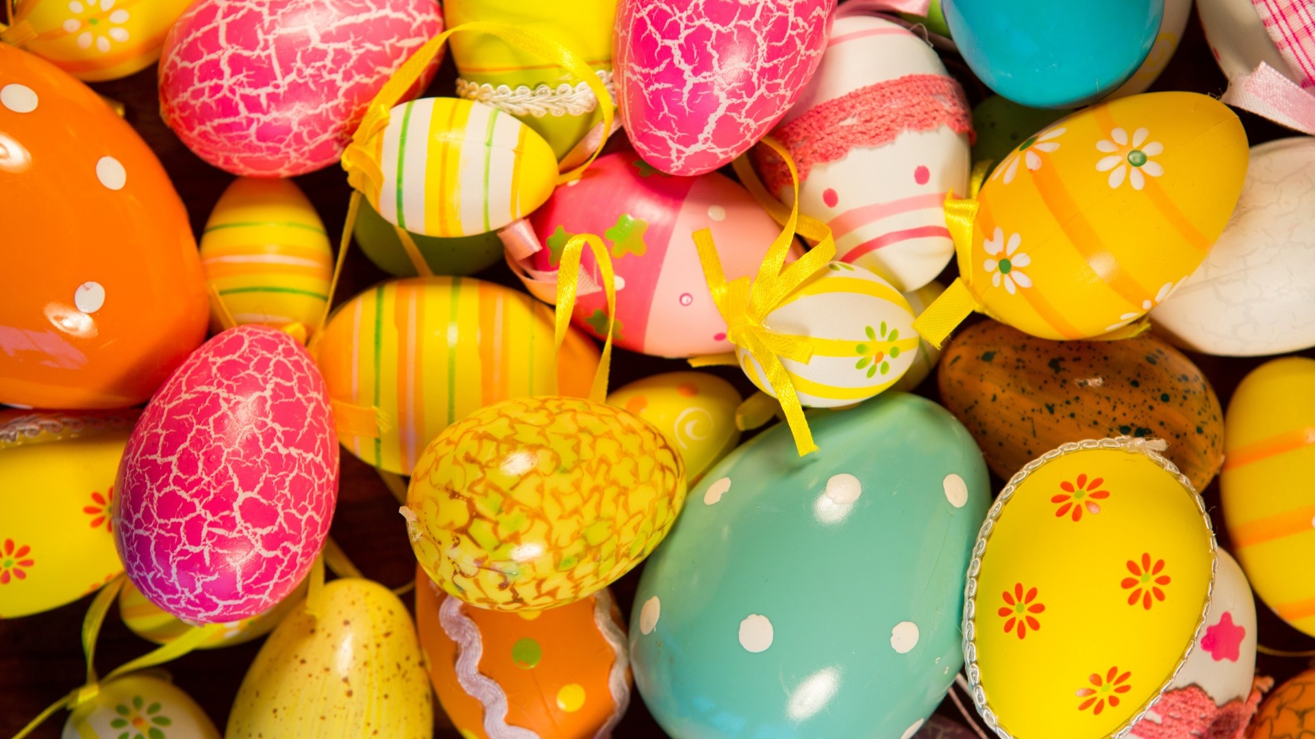 1920x1080  Wallpaper easter eggs, easter, painted eggs, holiday