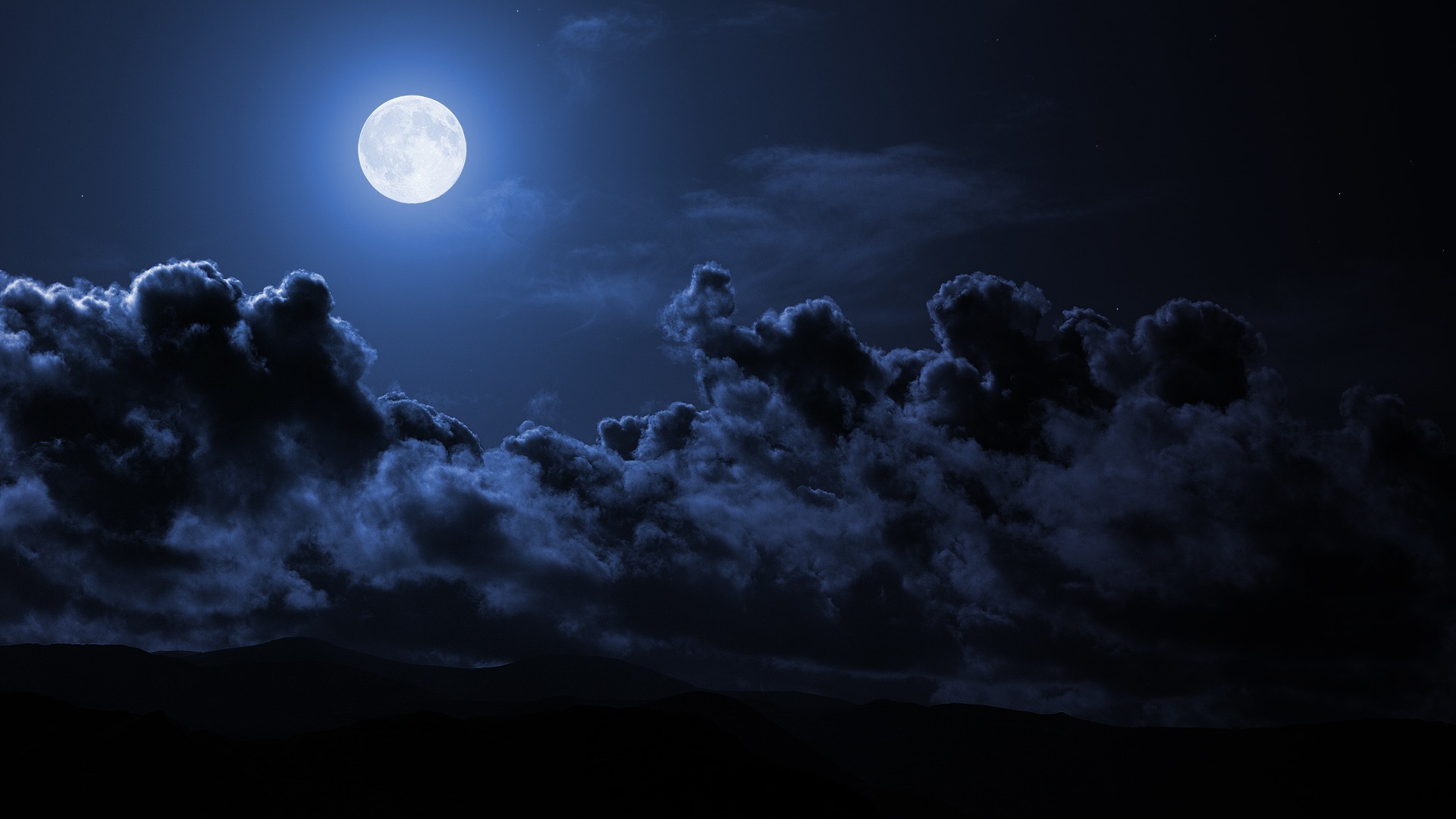 1920x1080 #dark, #night, #sky, #clouds, #Moon, wallpaper