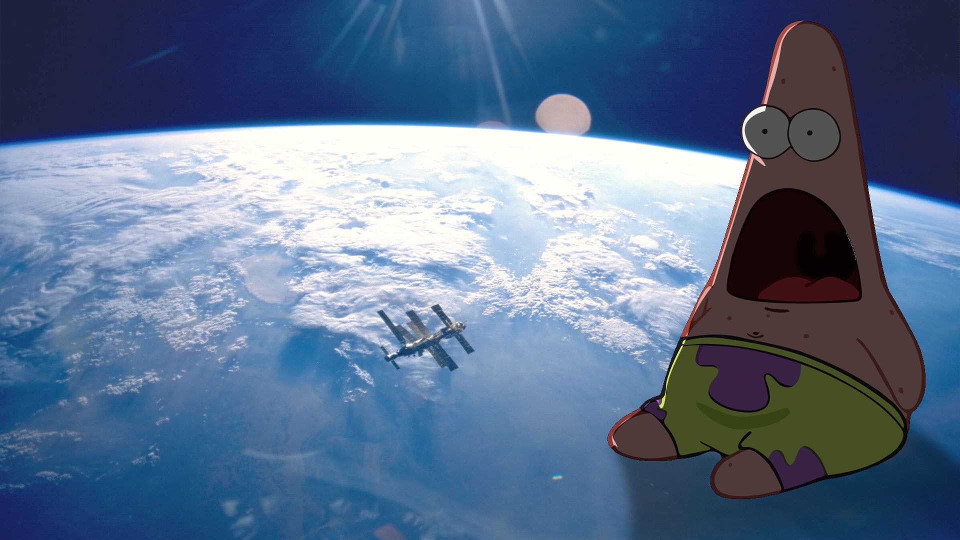 1920x1080 Patrick Star Open Mouth Wallpaper Patrick visits the iss