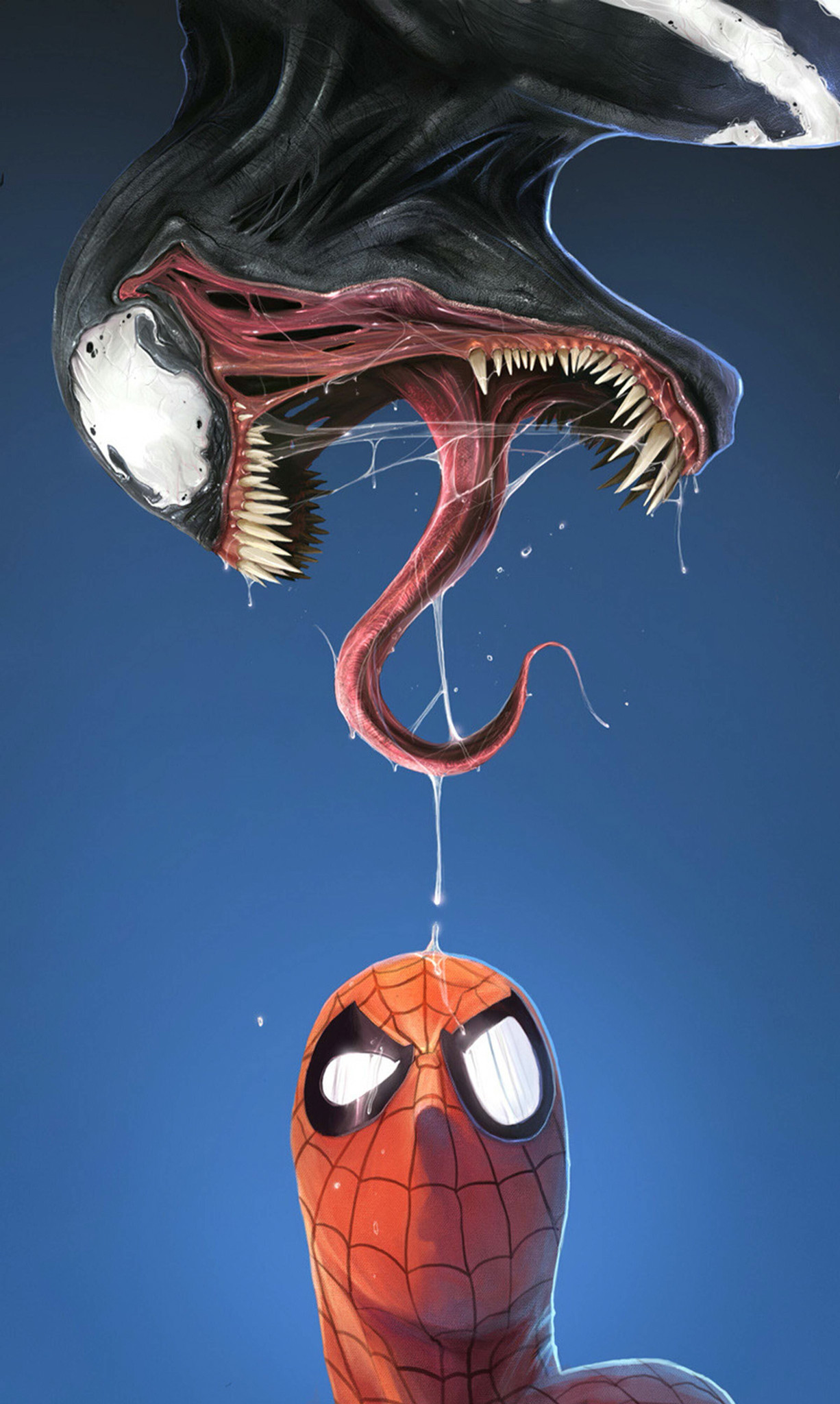 1226x2048 Spiderman and Venom Wallpaper