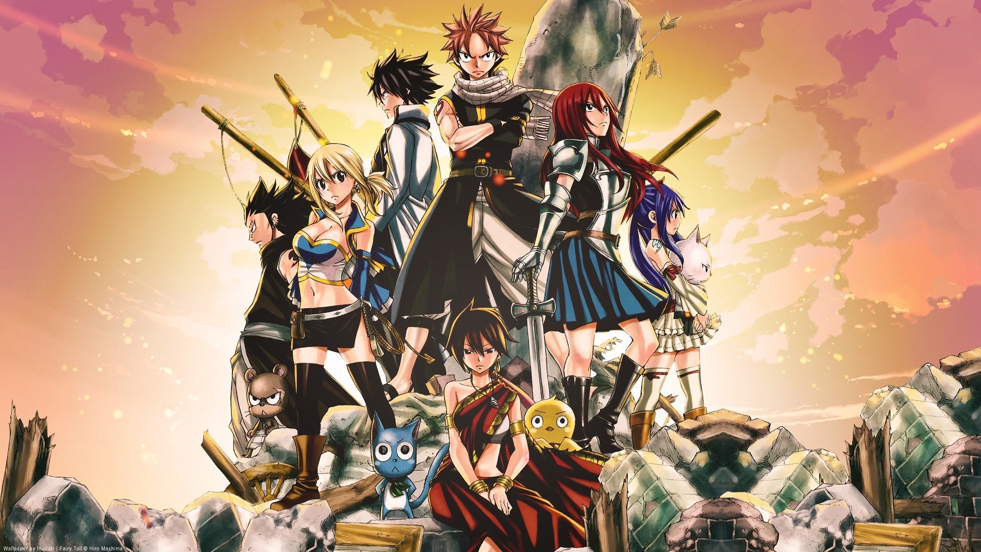 1920x1080 Anime Fairy Tail Dragneel Natsu Scarlet Erza Heartfilia Lucy Fullbuster  Gray Marvell Wendy Gajeel Redfox Clair