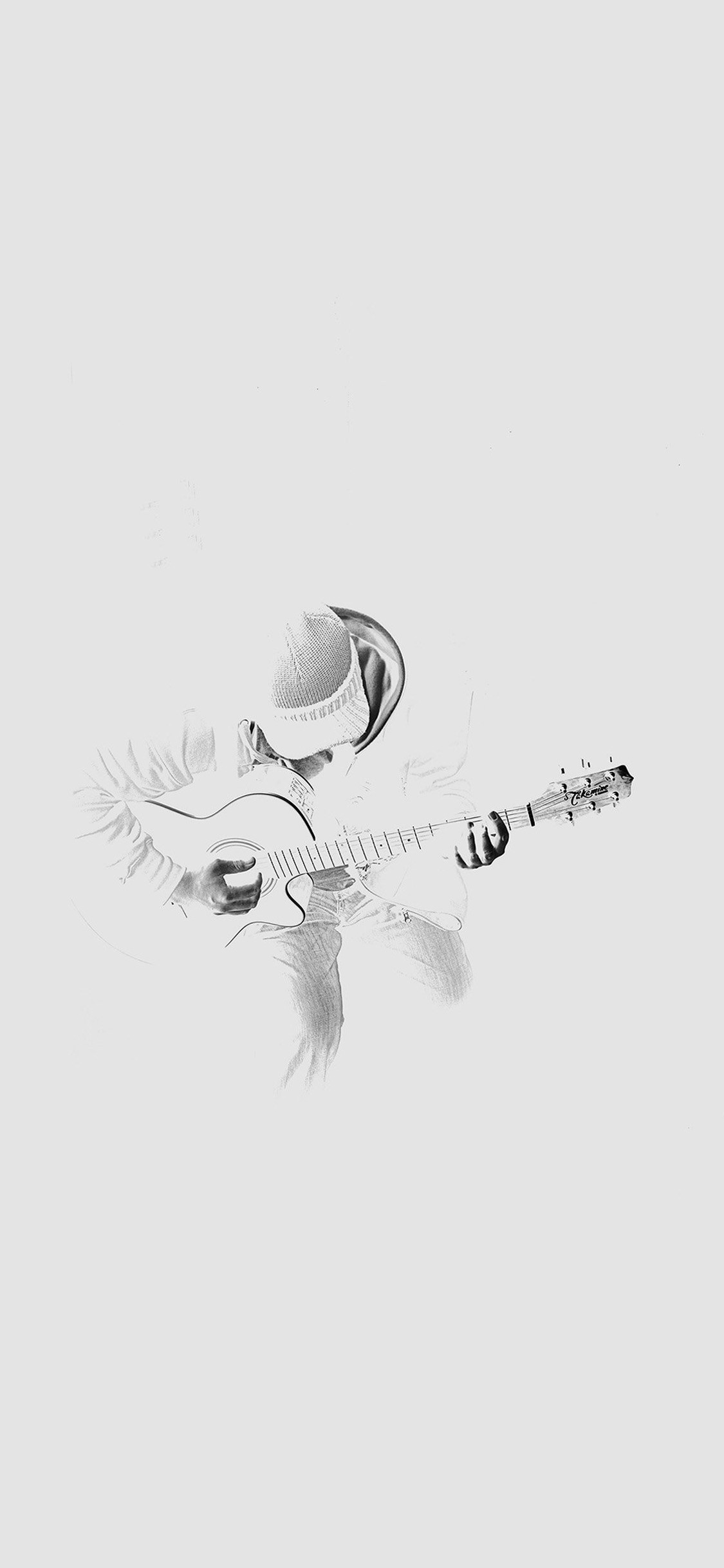 1125x2437 Gray guitar music iPhone X Wallpaper