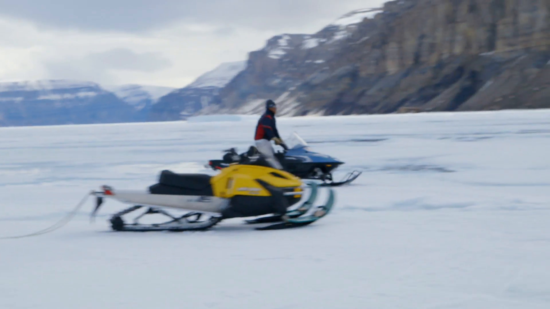 1920x1080 Arctic, Nunavut - Ski-doo crossing crack in sea ice Stock Video Footage -  VideoBlocks