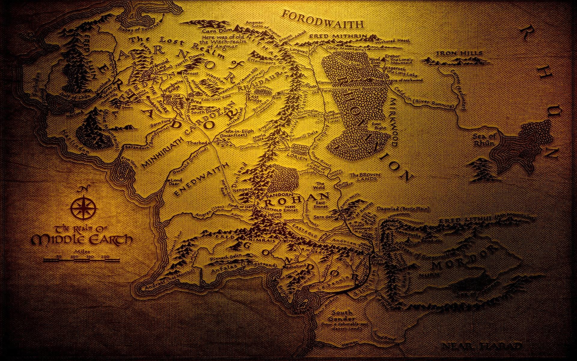 1920x1200 multicolor The Lord of the Rings maps Mordor JRR Tolkien Gondor Isengard  Rohan Rivendell / Wallpaper