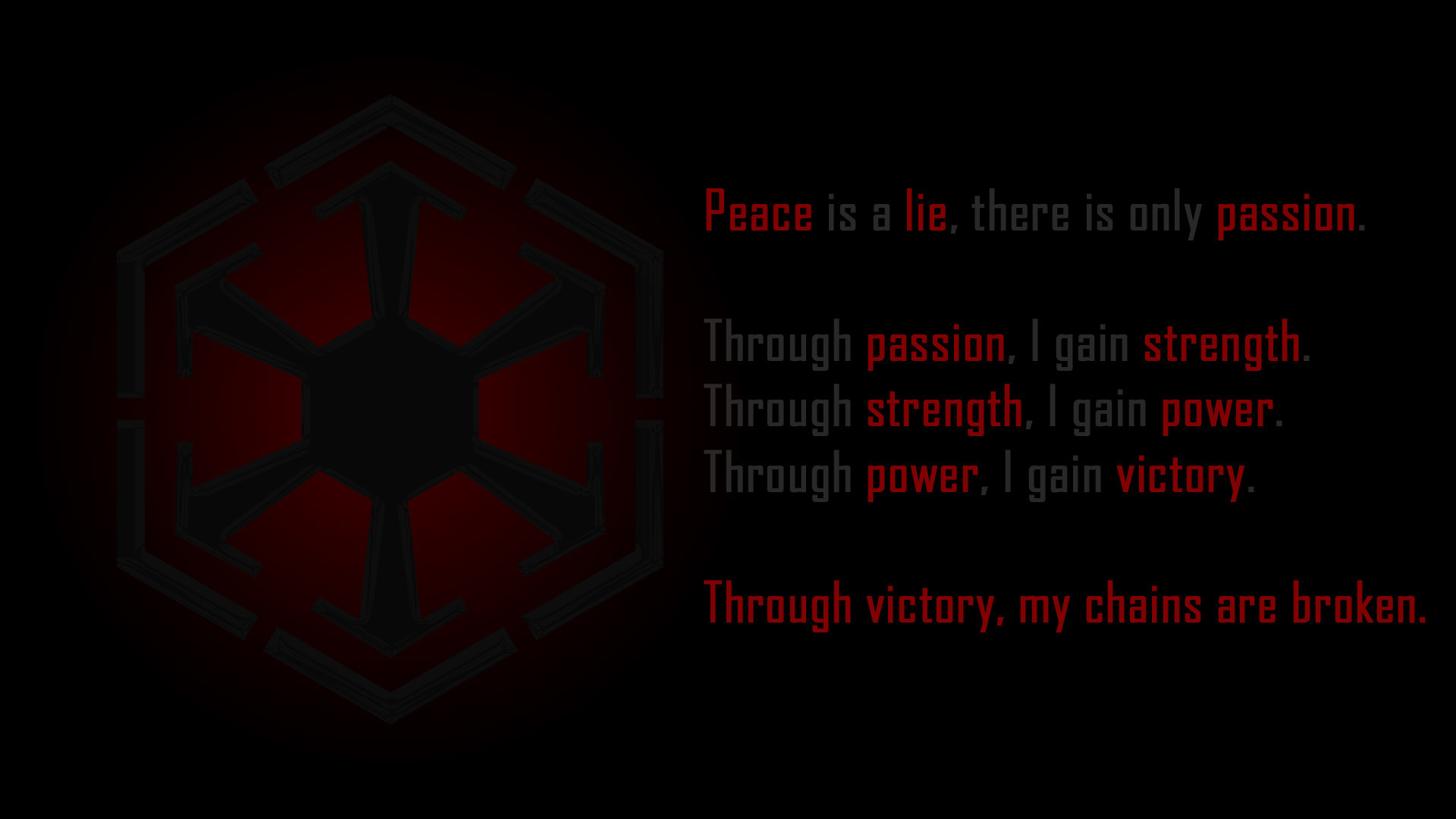 1920x1080 Star Wars Wallpapers with Sith Code The Art Mad Wallpapers 