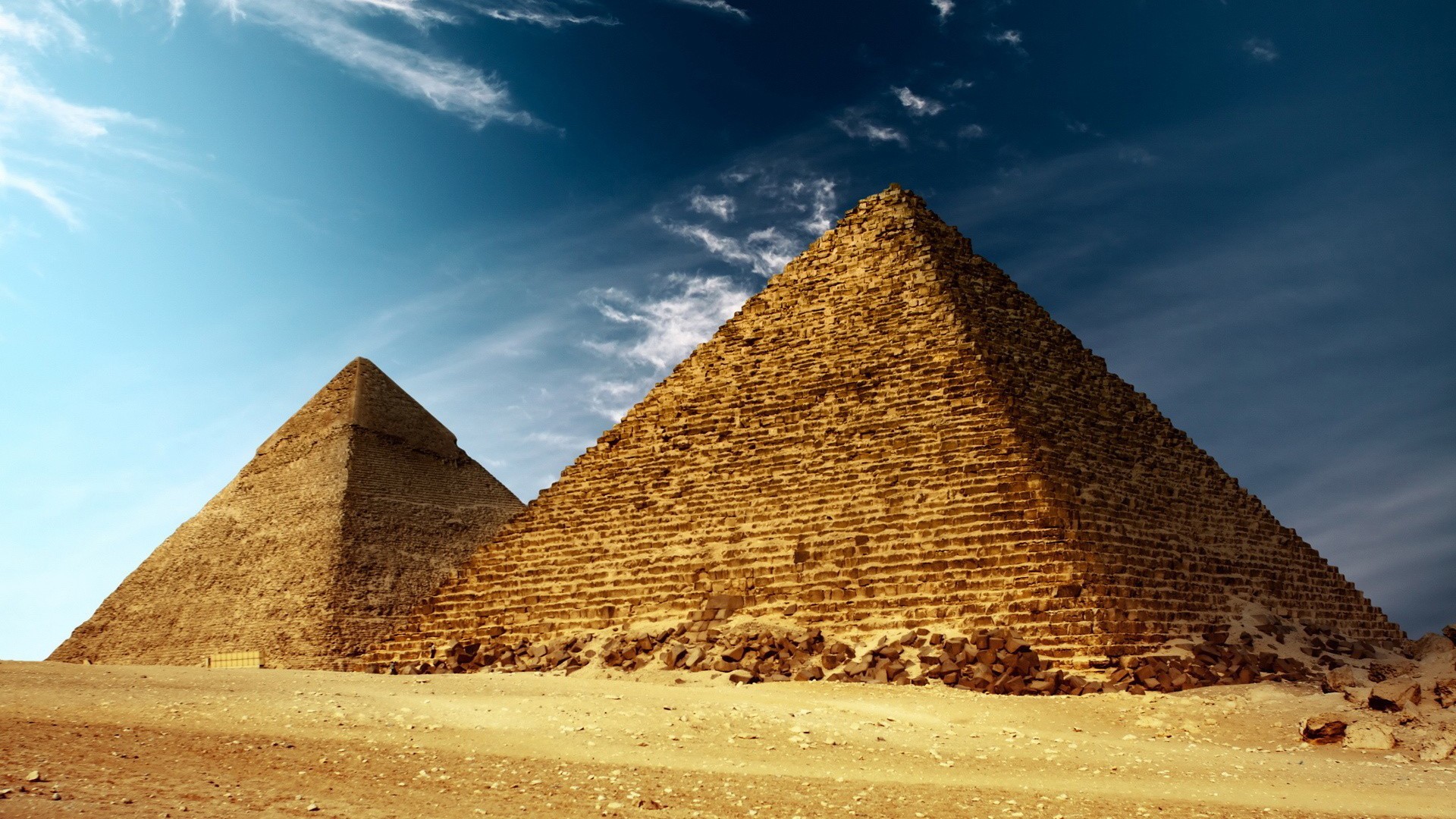 1920x1080 Architecture Deserts Egyptian Giza Pyramids Sand Skyscapes