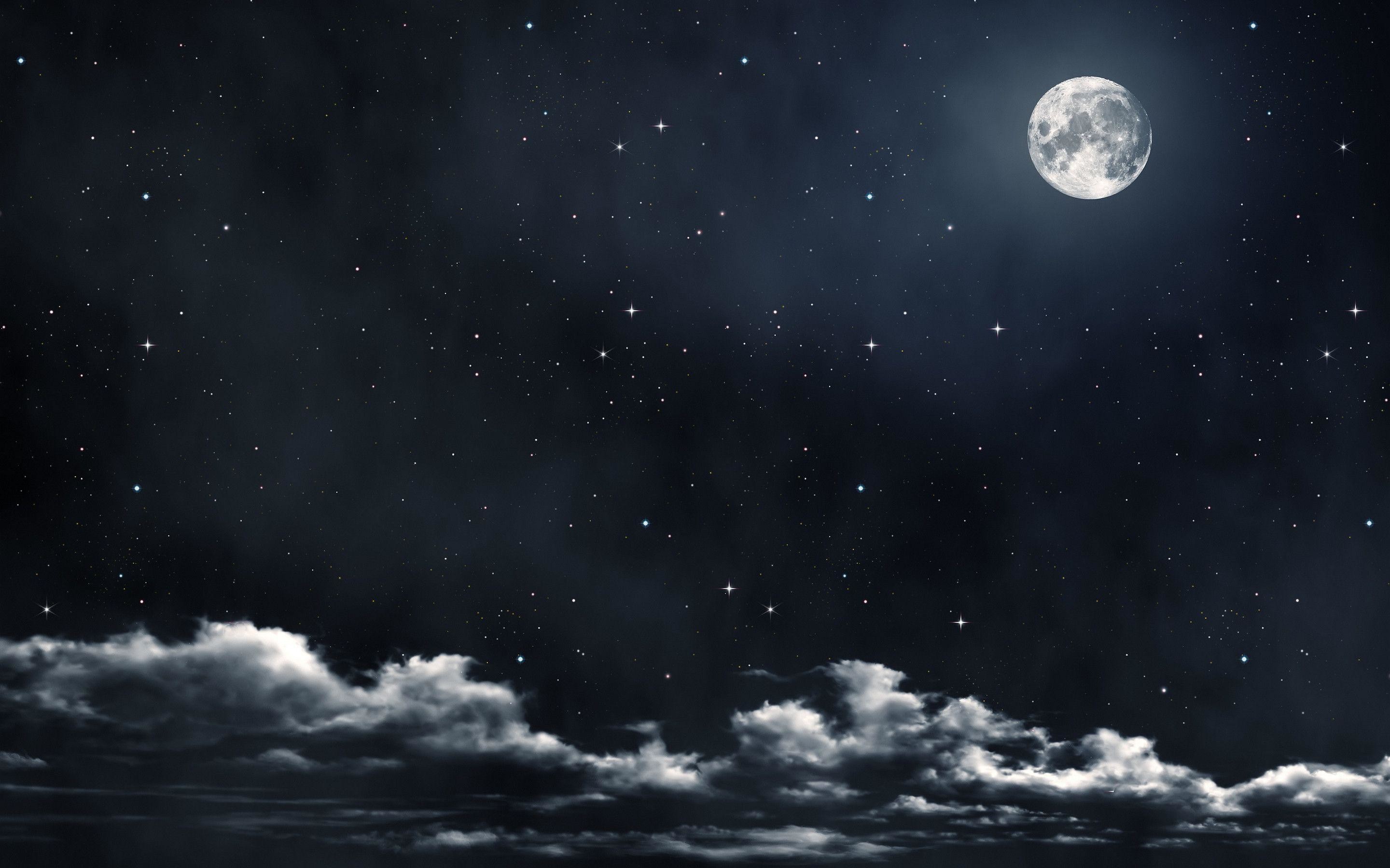 2880x1800 Moon And Stars Wallpaper Photos 47926 HD Pictures | Top Background .