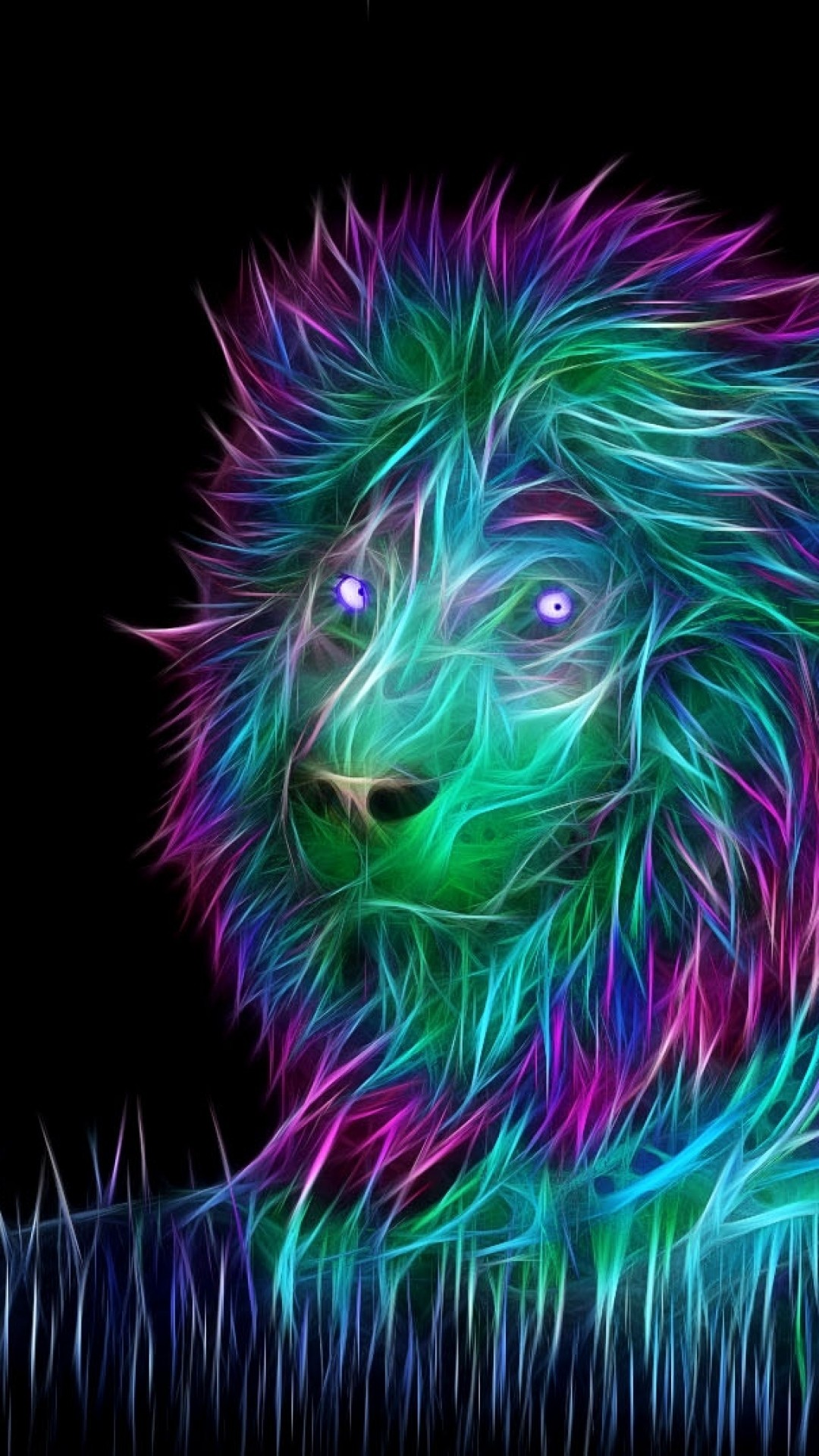 1080x1920 Abstract 3D Art Lion iPhone 8 wallpaper