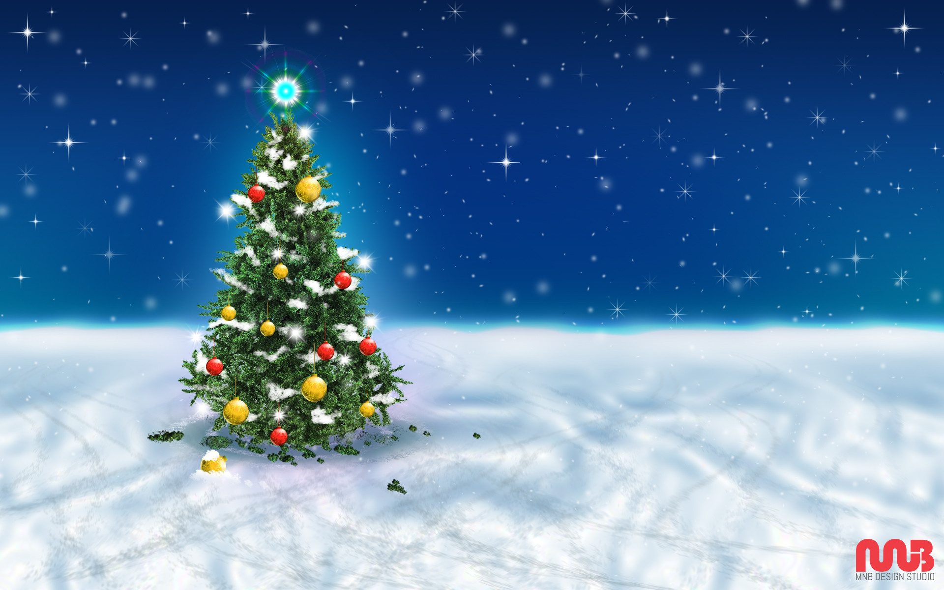 1920x1200 Christmas Tree Snow Sky