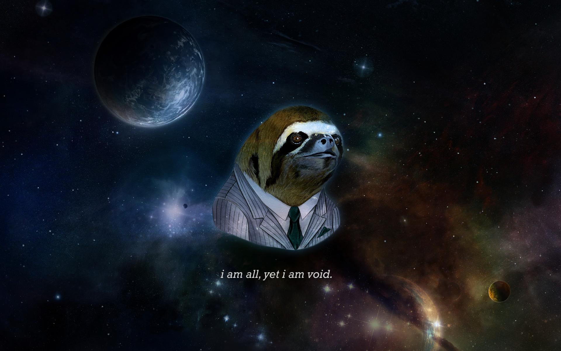 1920x1200 Cosmic sloth, my variant of the business sloth desktop background .