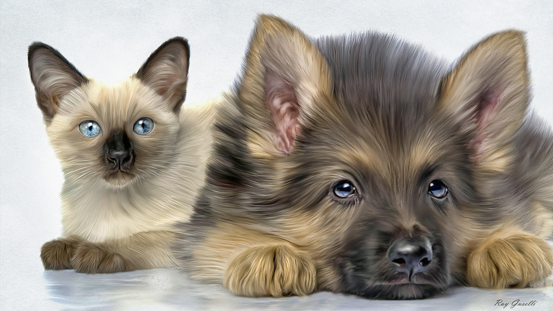 1920x1080 Picture Puppy Shepherd Dogs Cats Animals 
