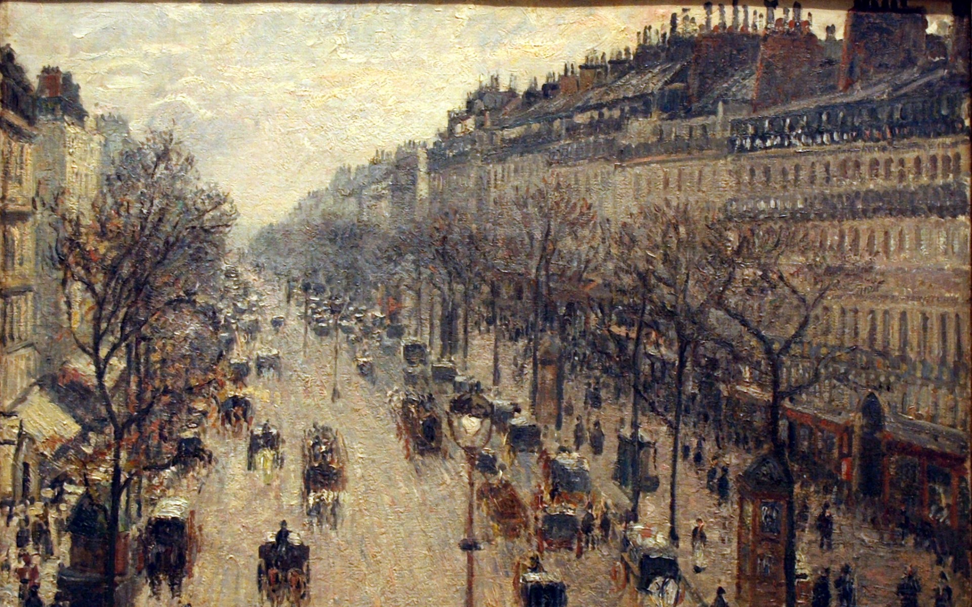 1920x1200 paris paintings winter france morning camille pissarro impressionism  Wallpaper HD
