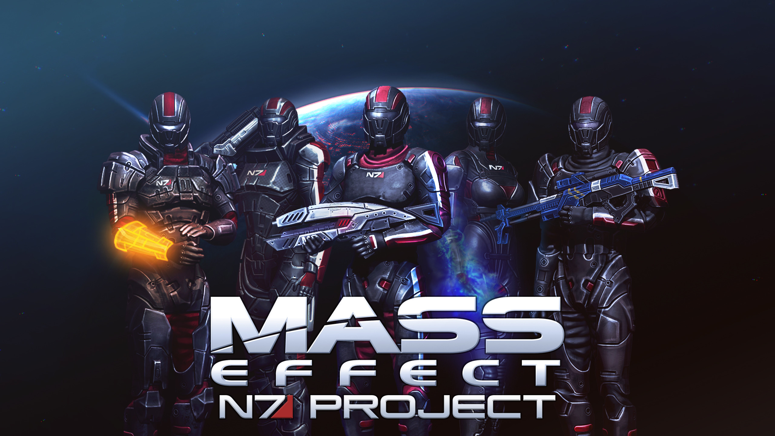 2560x1440 Mass Effect: N7 Project - game in the genre Action RPG, which tells the  story of a small team of soldiers N7 during the events that occur in  parallel with ...