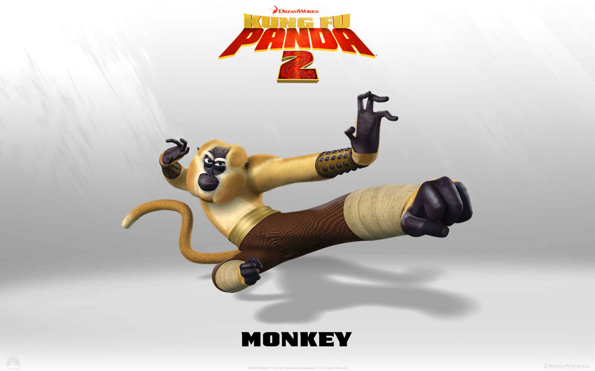 1920x1200 Monkey from Kung Fu Panda 2 Dreamworks CG animated movie wallpaper