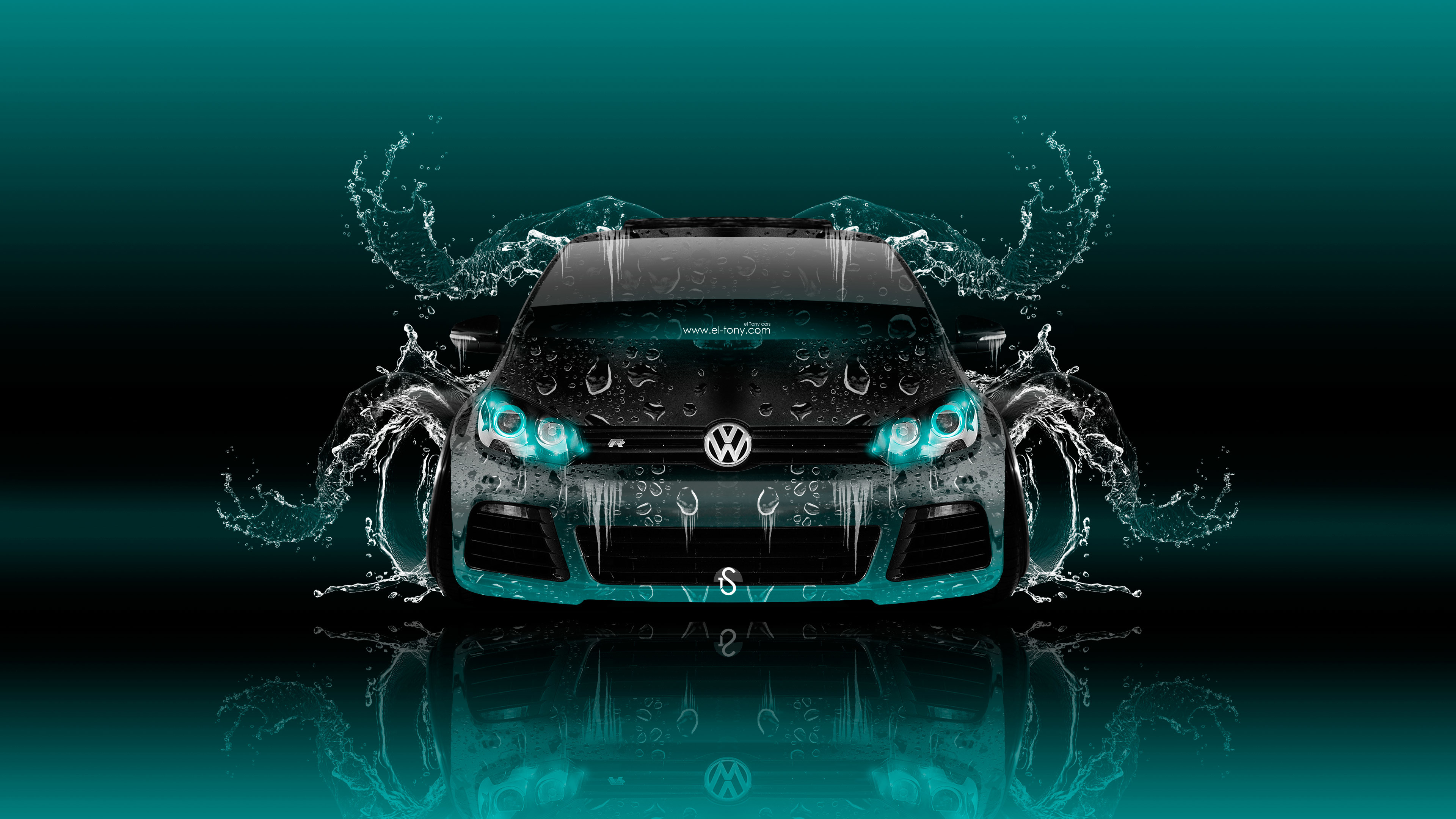 3840x2160 Volkswagen-Golf-R-Front-Super-Water-Car-2016- ...