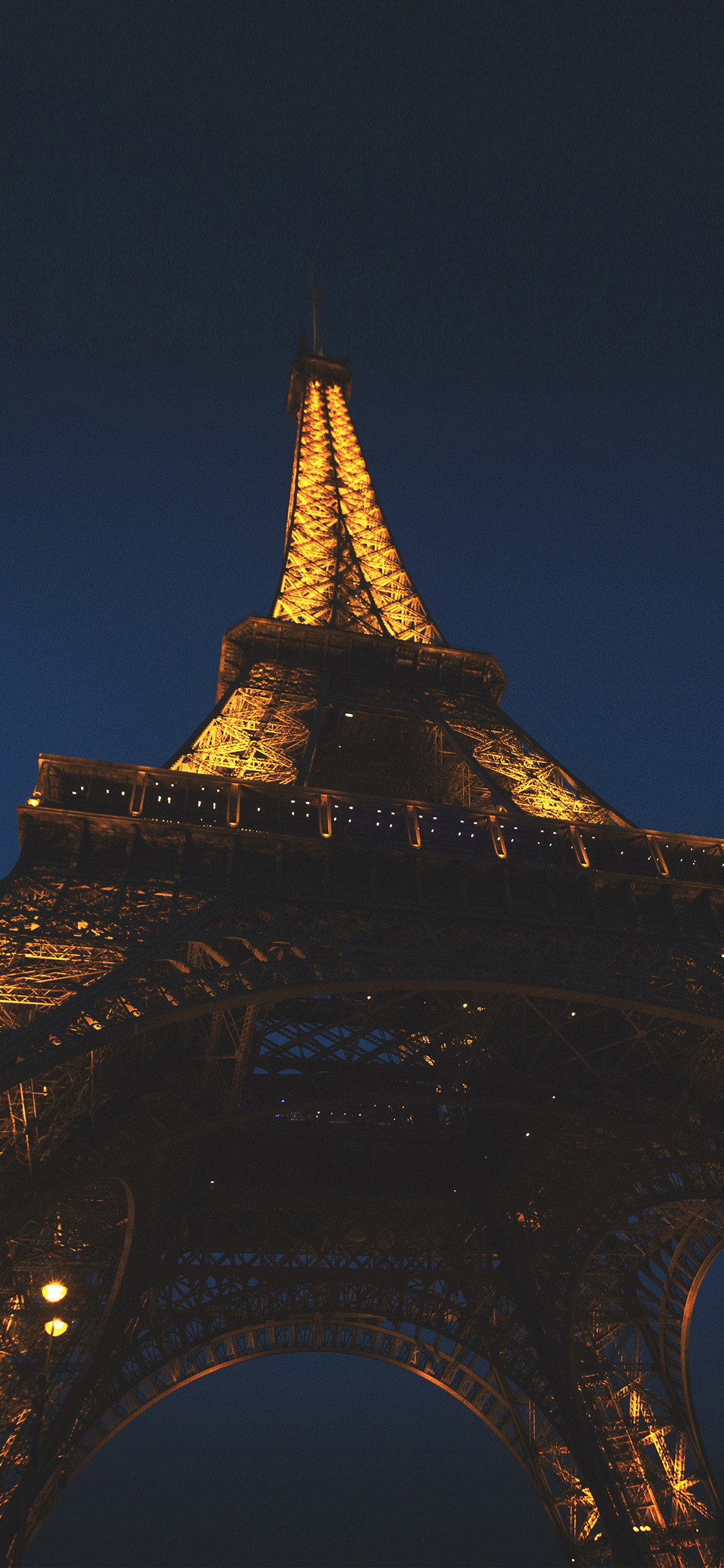1125x2436 Eiffel tower at Night Paris France Wallpaper Wide Mobile Wallpapers