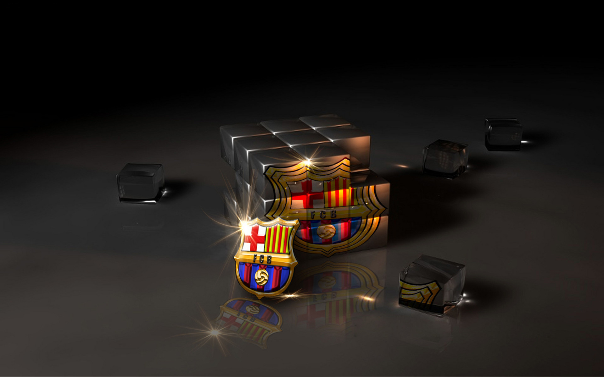 1920x1200 3D Cube FC Barcelona Logo Wallpaper High Resolution.