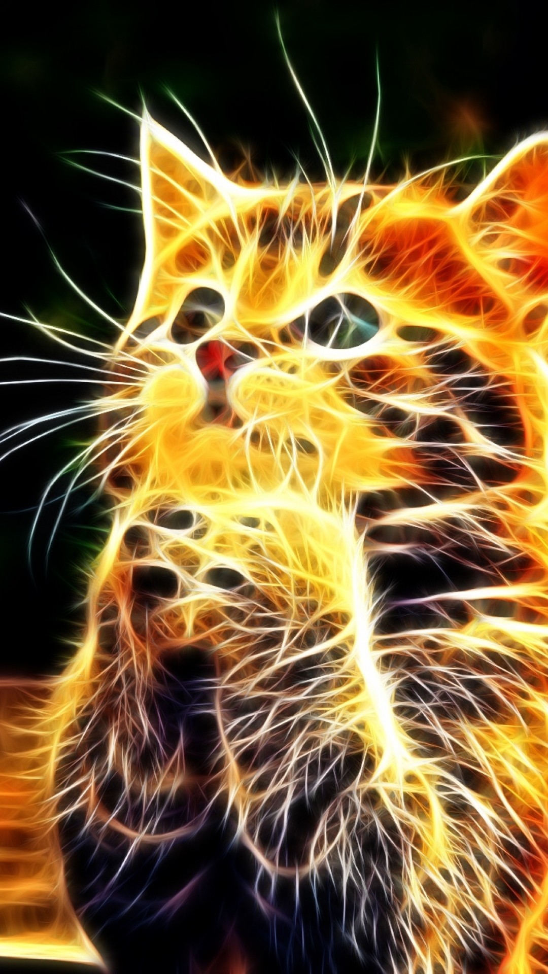 1080x1920  Wallpaper kitty, furry, paws, cute, abstract