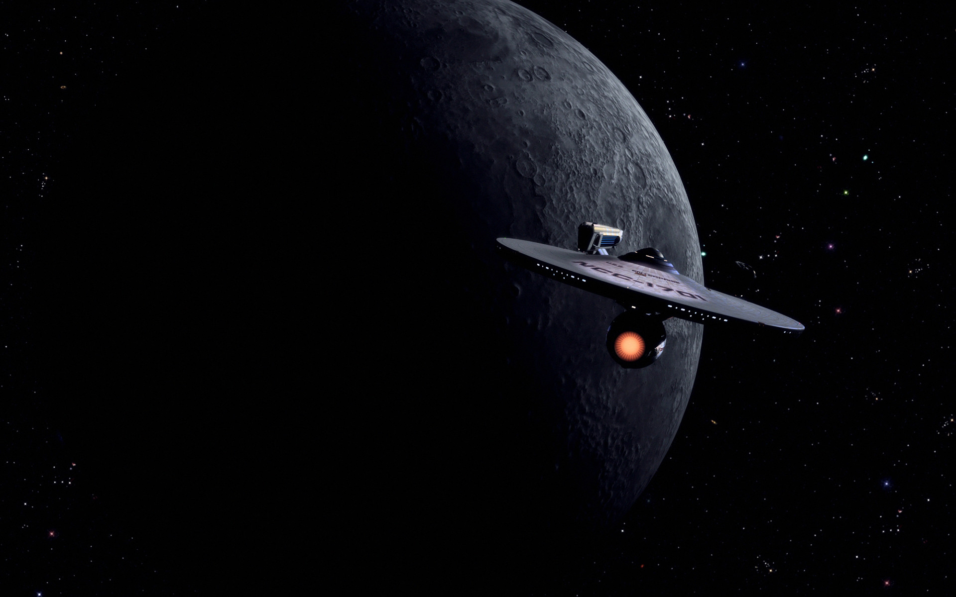 1920x1200 Star Trek Starship Enterprise Spaceship Moon Stars wallpaper |  |  197310 | WallpaperUP