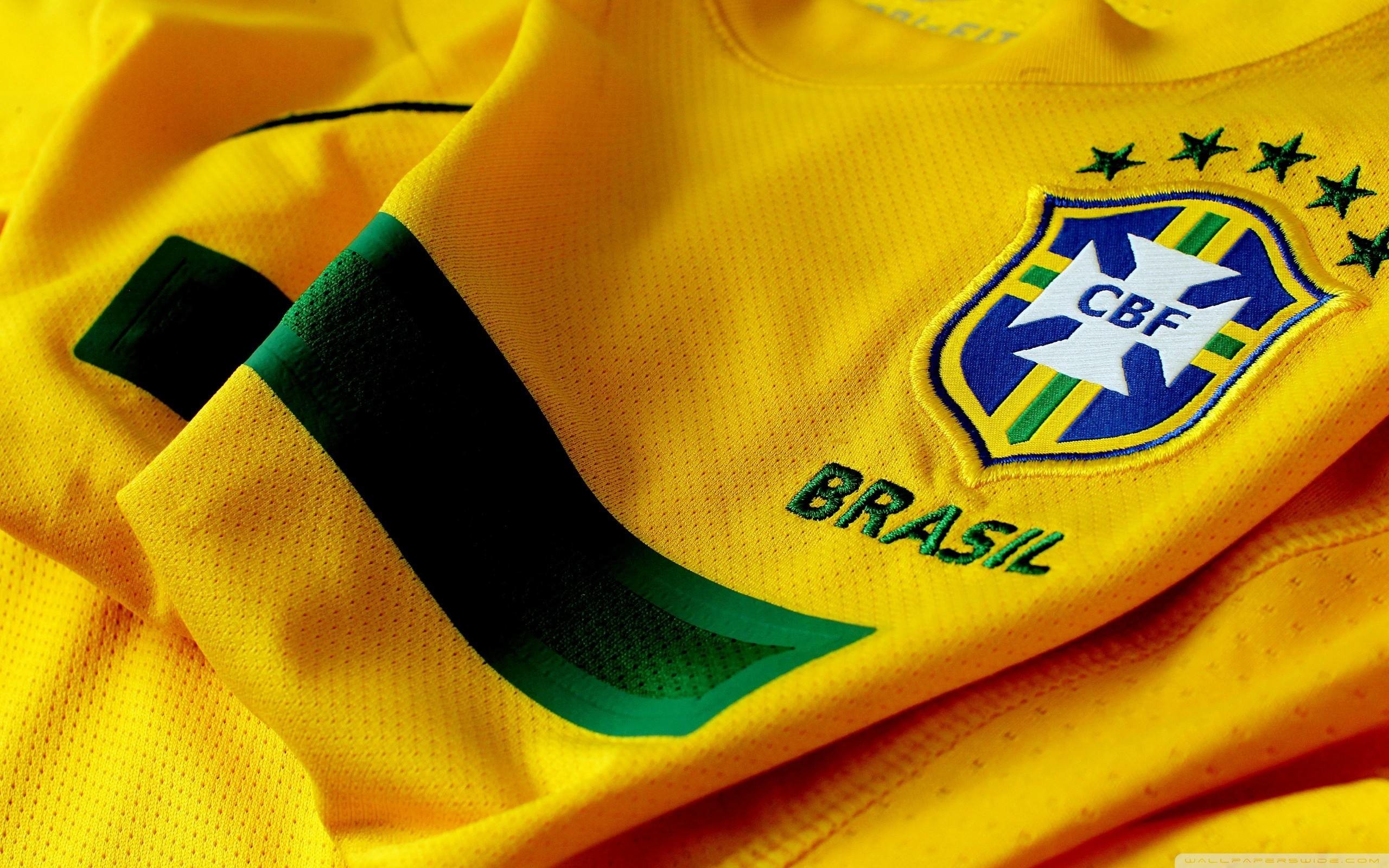 2560x1600 Brazil Soccer Shirt And Logo Wallpapers HD