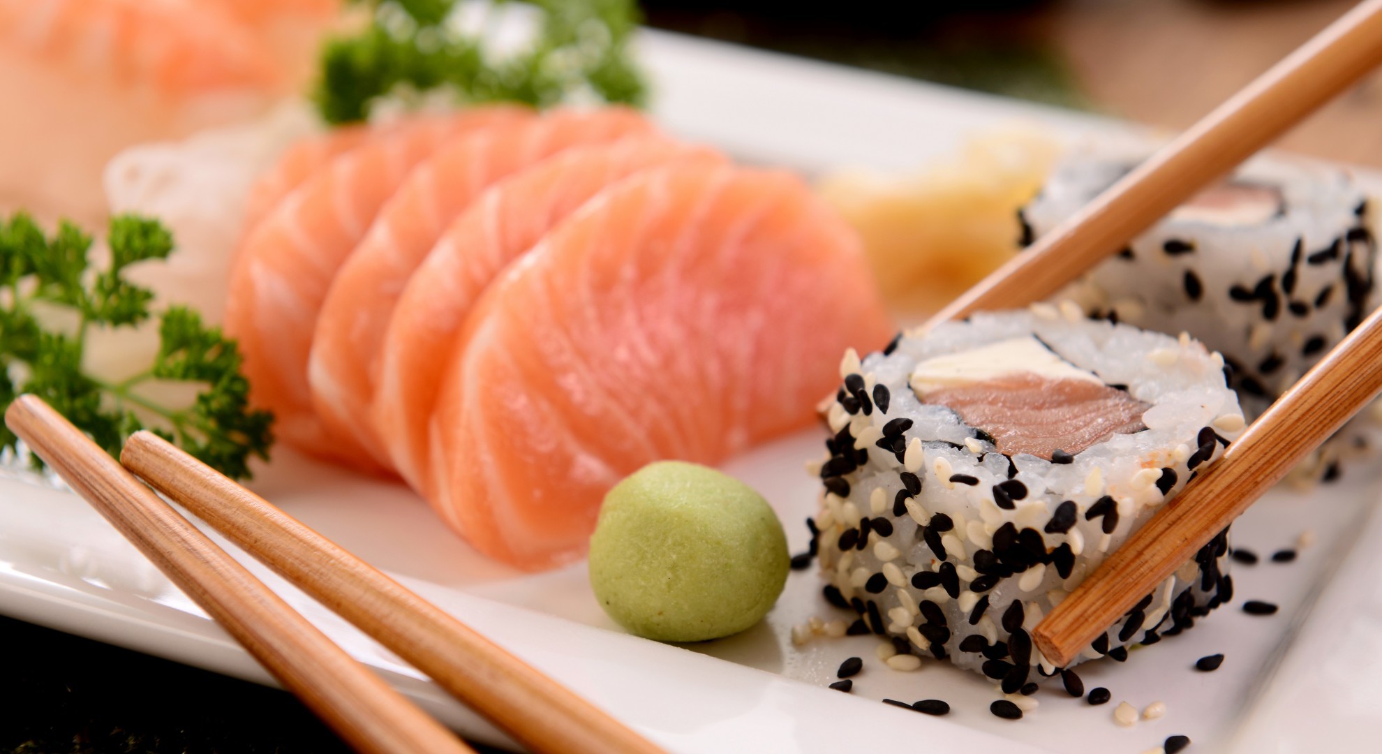 1980x1080 Sushi, Japanese Food, Seafood, Chopstick