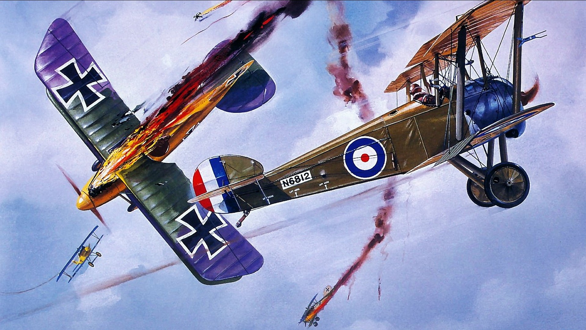 1920x1080 world war one aircraft | world war 1 aircraft art painting wallpaper hd  desktop wallpapers