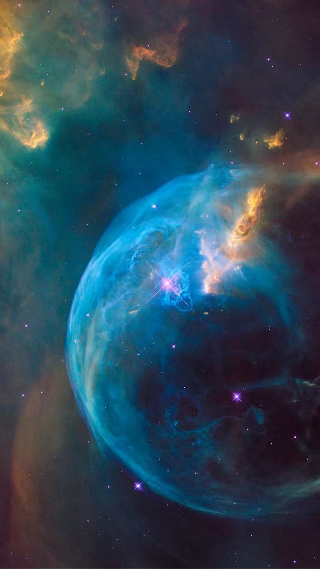 1080x1920 Supernova Blue Bubble Explosion Hubble Android Wallpaper