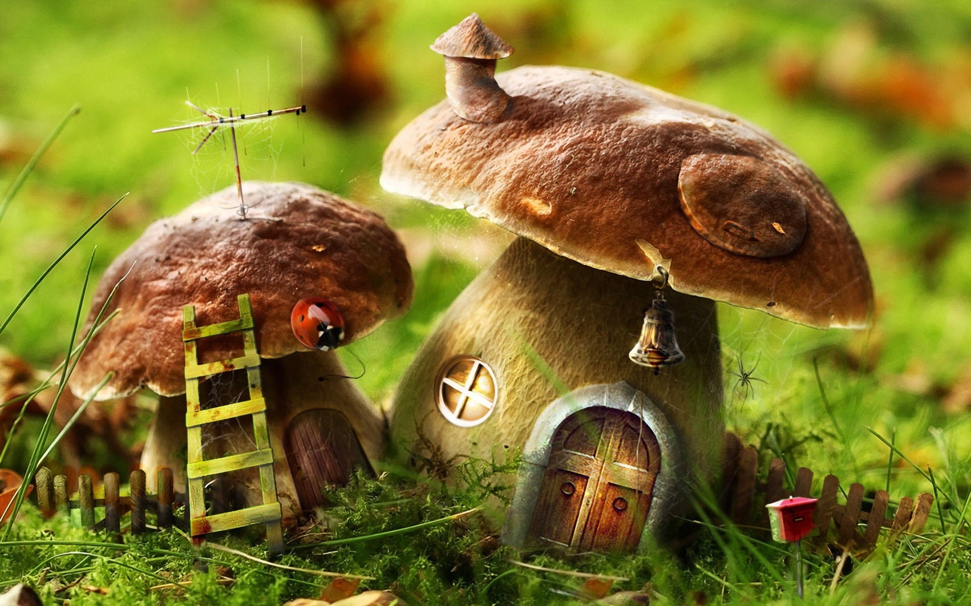 1920x1200 mushroom, House, Nature, Digital Art Wallpapers HD / Desktop and Mobile  Backgrounds