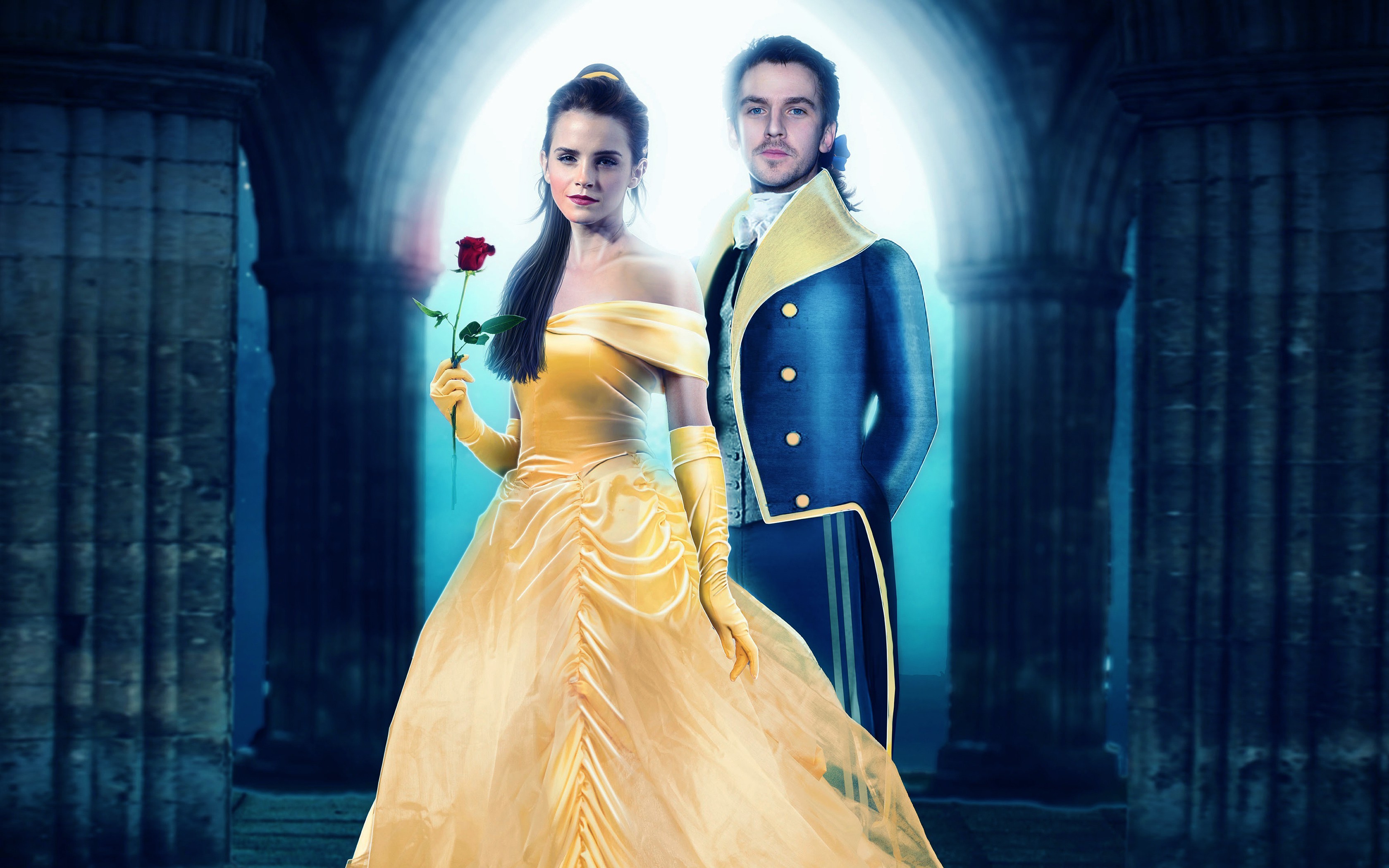 3360x2100 Dan Stevens Emma Watson Beauty and the Beast