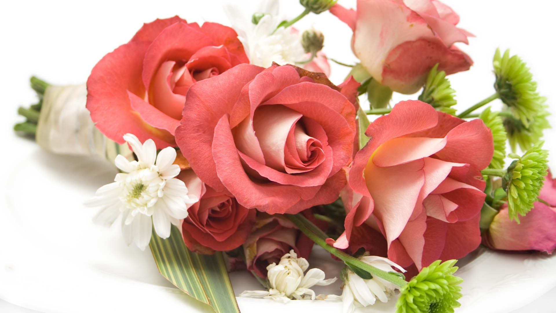 1920x1080  Wallpaper bouquet, composition, beautiful, roses, flowers