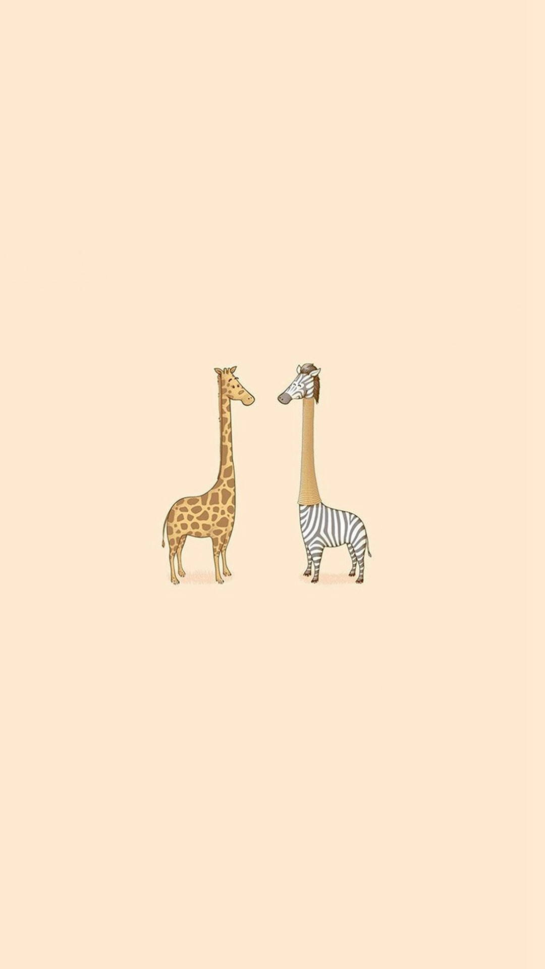 1080x1920 Cute Giraffe Yellow Animal Minimal iPhone 8 wallpaper