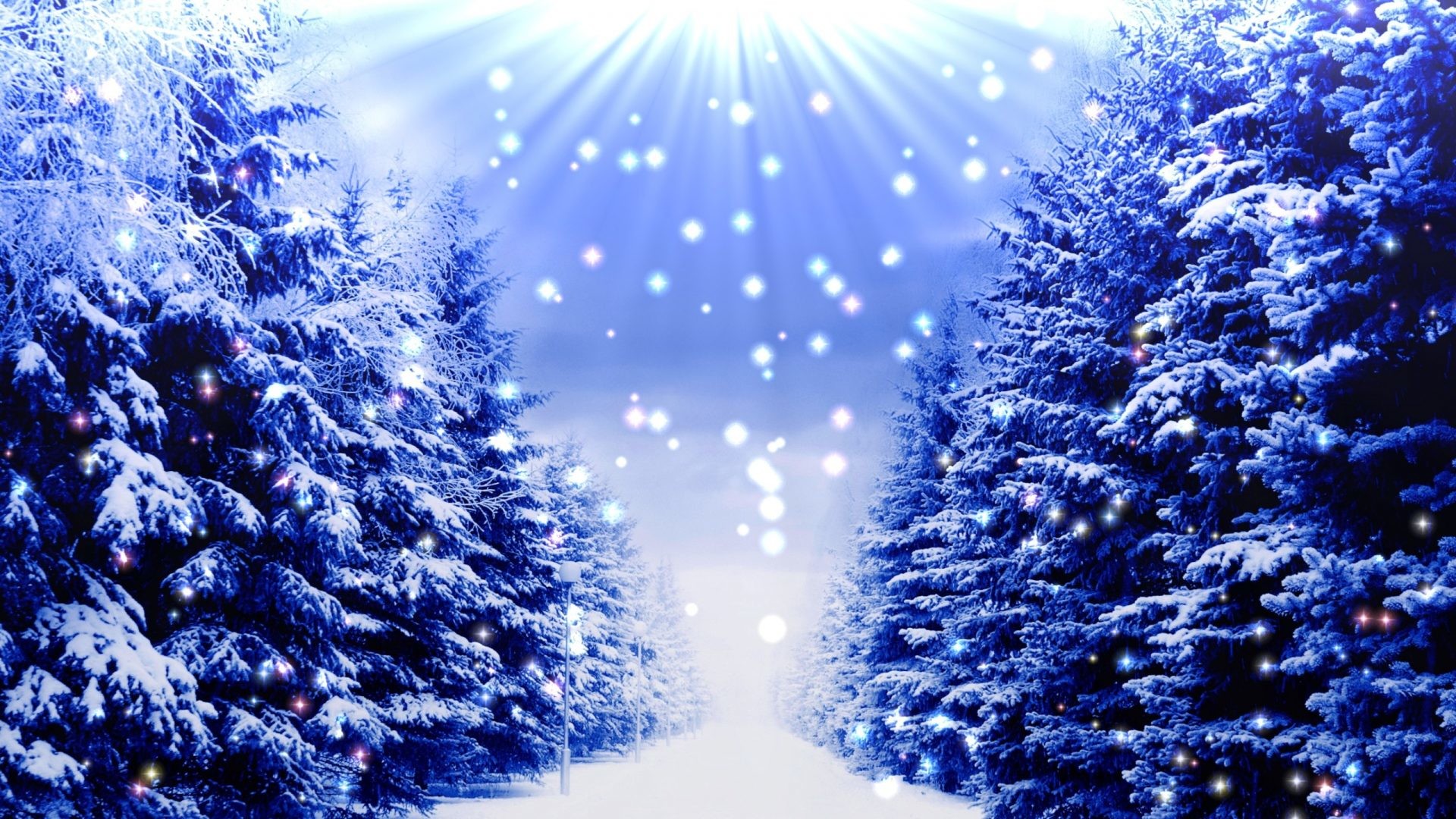 1920x1080 Magic Tag - Magic Road Beautiful White Blue Merry Way Snow Xmas Path Sky  Light Winter