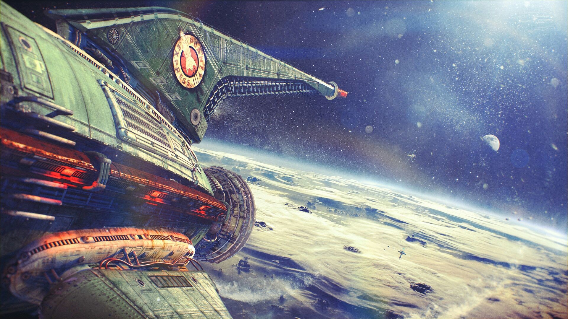 1920x1080 Real-Life Futurama Is Gorgeous - Planet Express Ship Leaving Earth (Alexey  Zakharov)