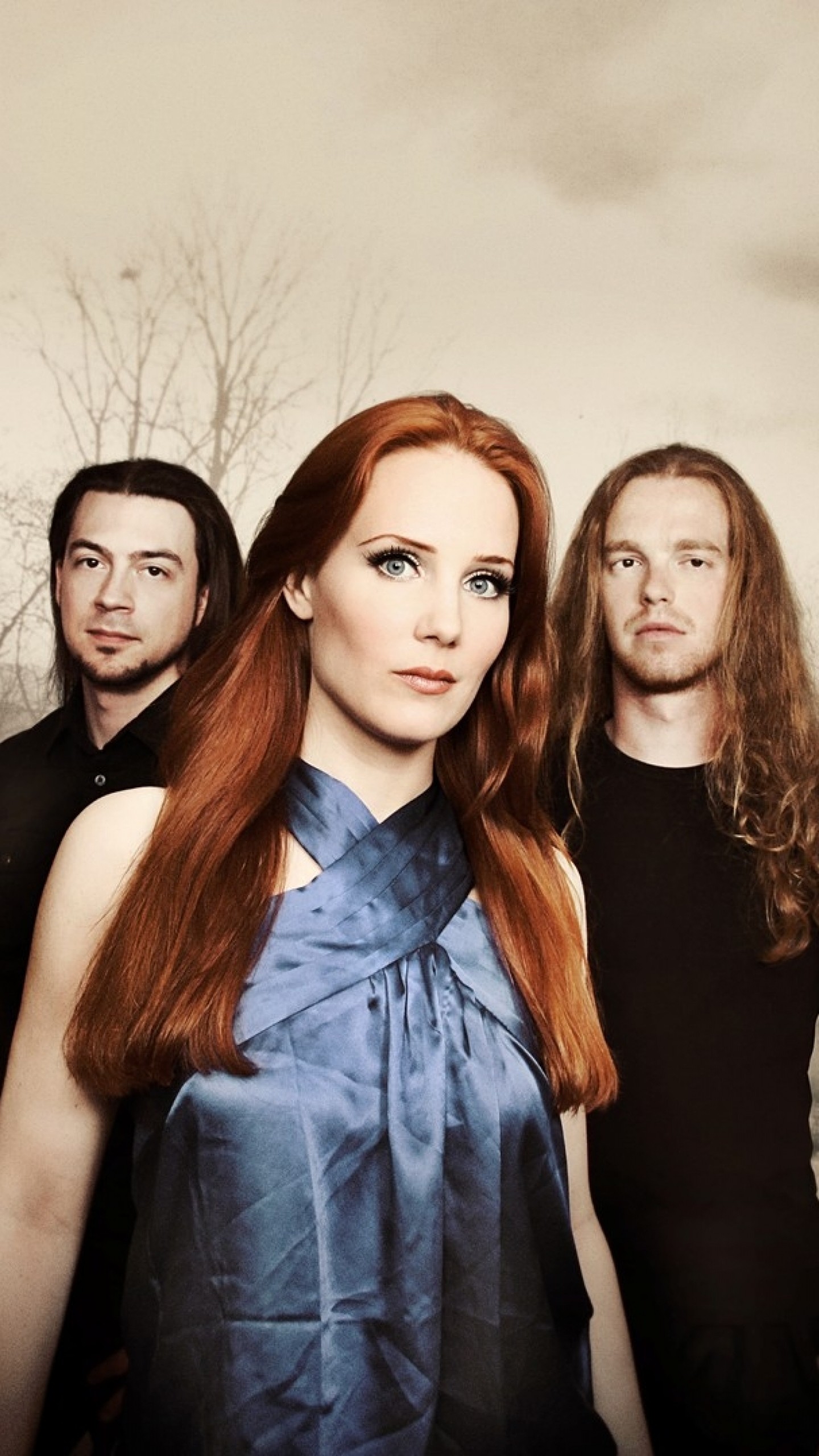 1440x2560  Wallpaper epica, girl, red, band, graphics