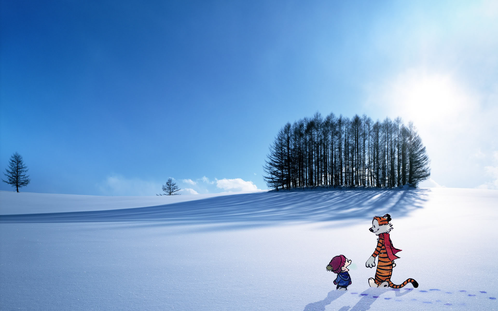 1920x1200 I present my Calvin and Hobbes Winter-themed wallpaper because how can I  study for exams while there's so much nothing to do!