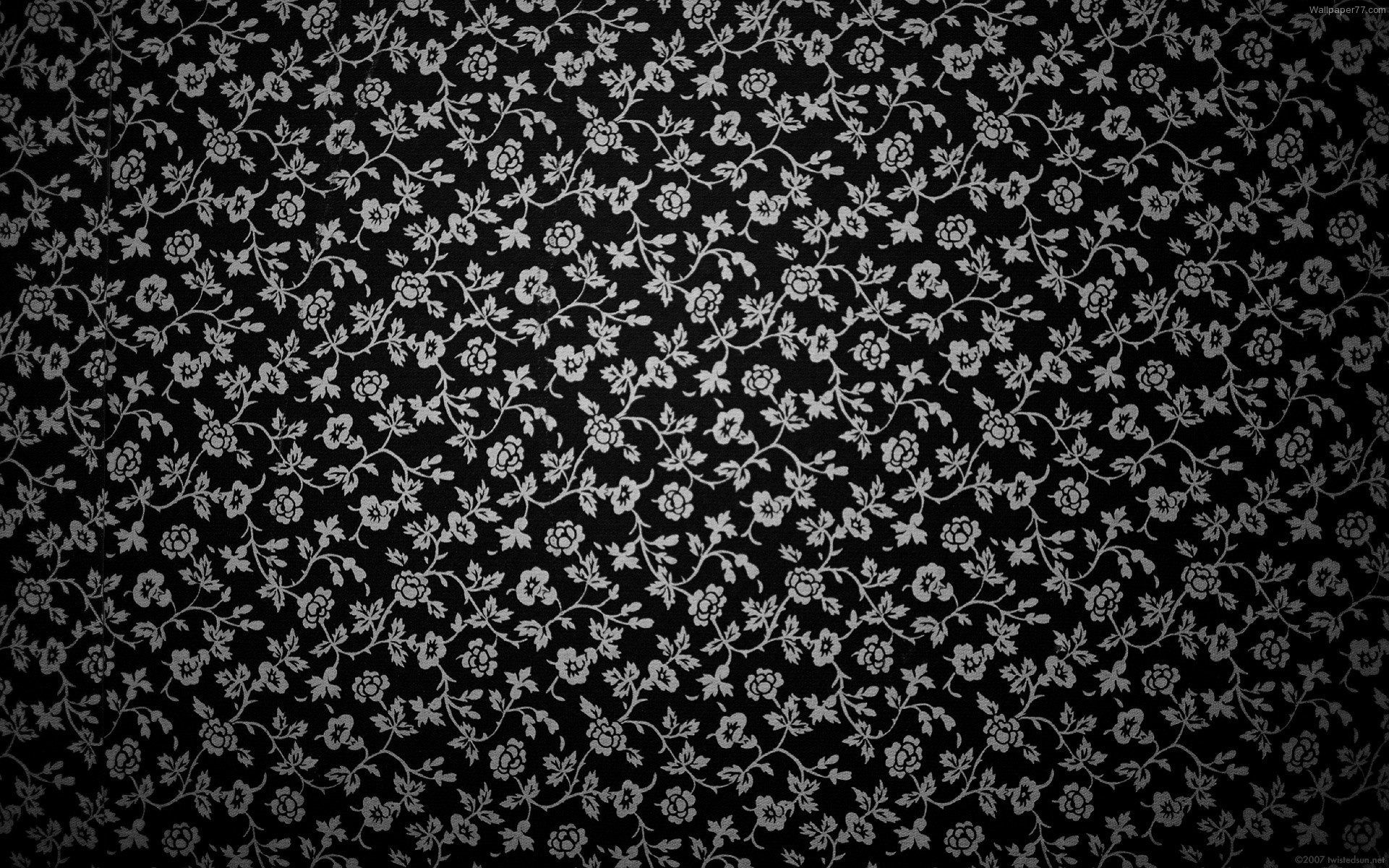 1920x1200 Black Texture Flower Pattern Wallpaper