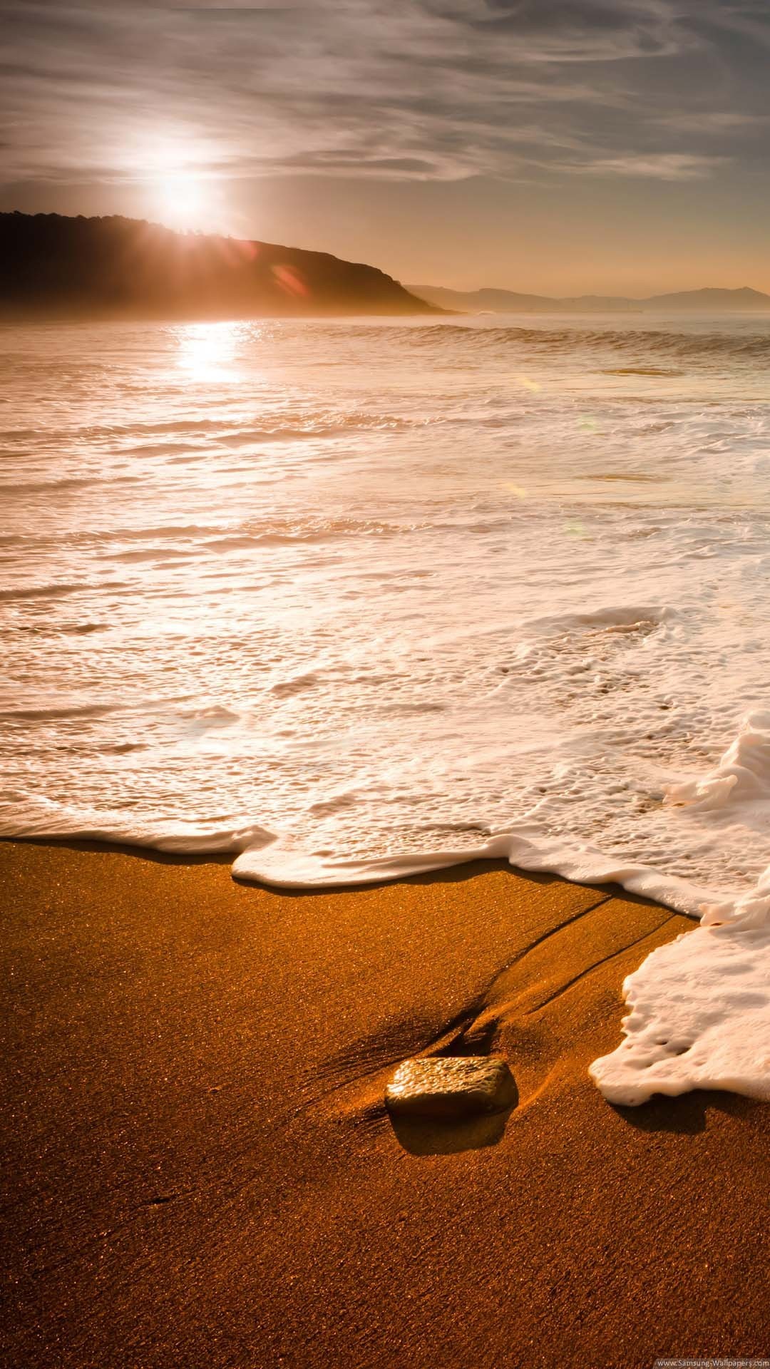 1080x1920 Nature iPhone 6 Plus Wallpapers - Sunset Foamy Beach Wave iPhone 6 Plus HD  Wallpaper