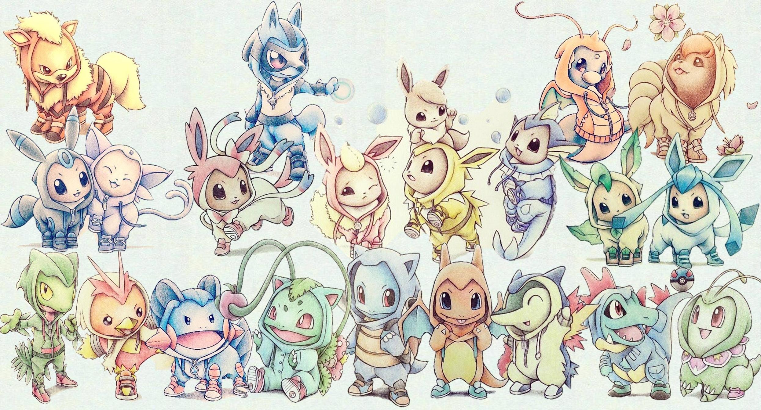 2491x1344 Pokemon wallpaper I put together : pokemon