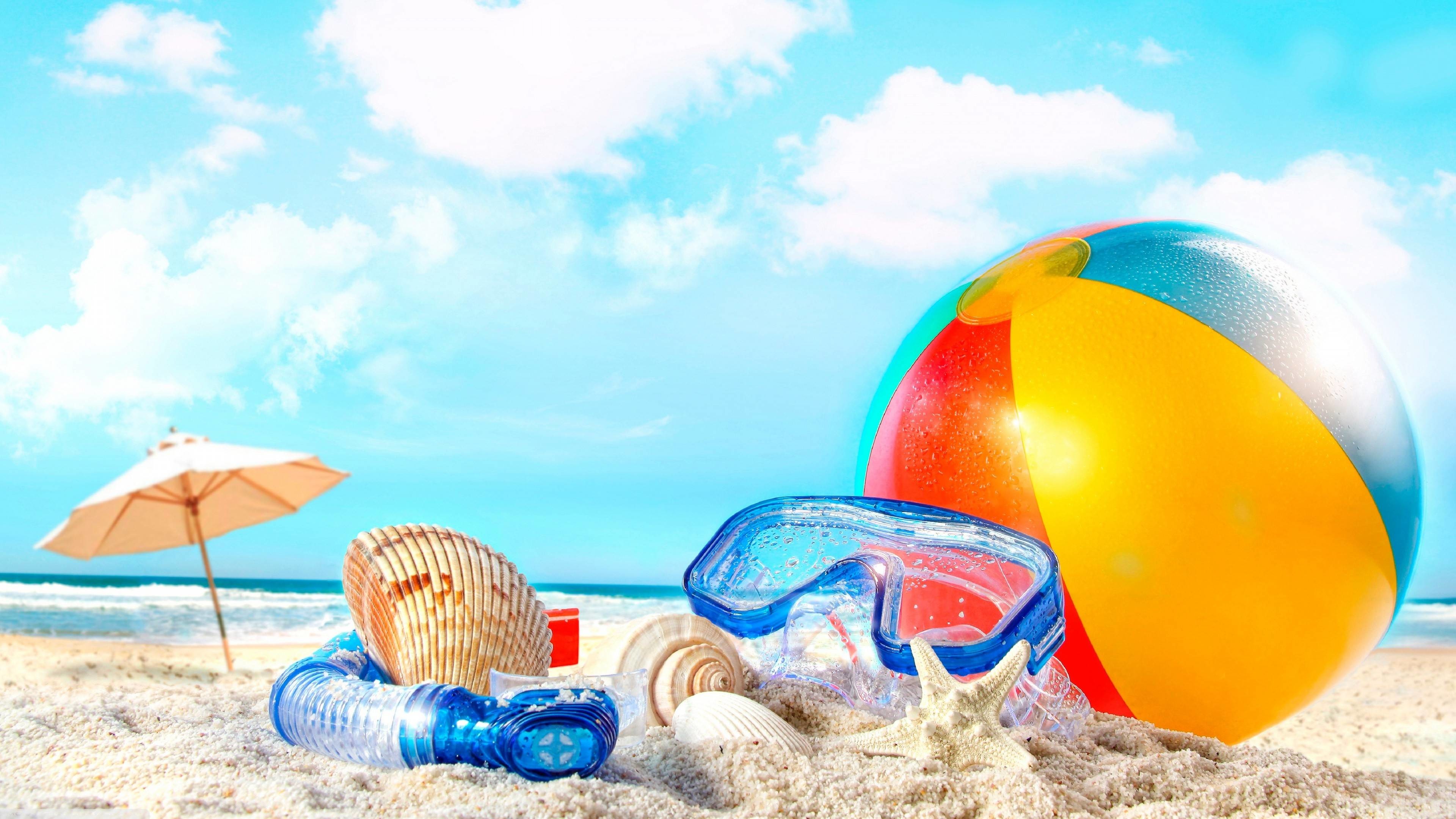 3840x2160 Summer Holliday in the Beach Wallpaper 1080p Free Download.
