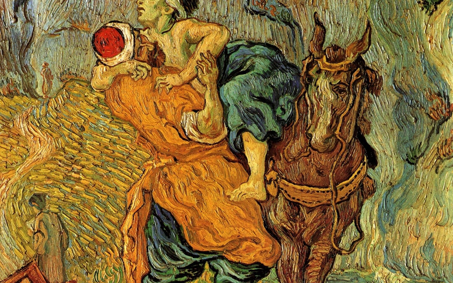 1920x1200 Vincent Van Gogh Wallpaper, The Good Samaritan After Delacroix Vincent Van  Gogh 1200x1920