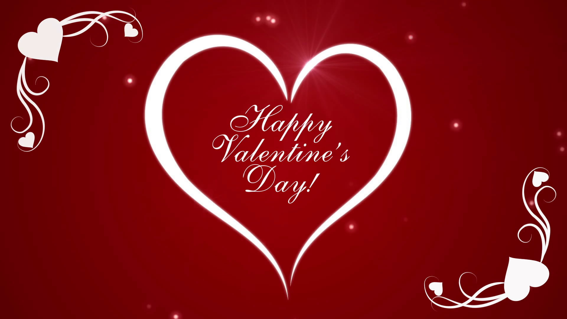 1920x1080 Footage Happy Valentine's Day with hearts on a red background
