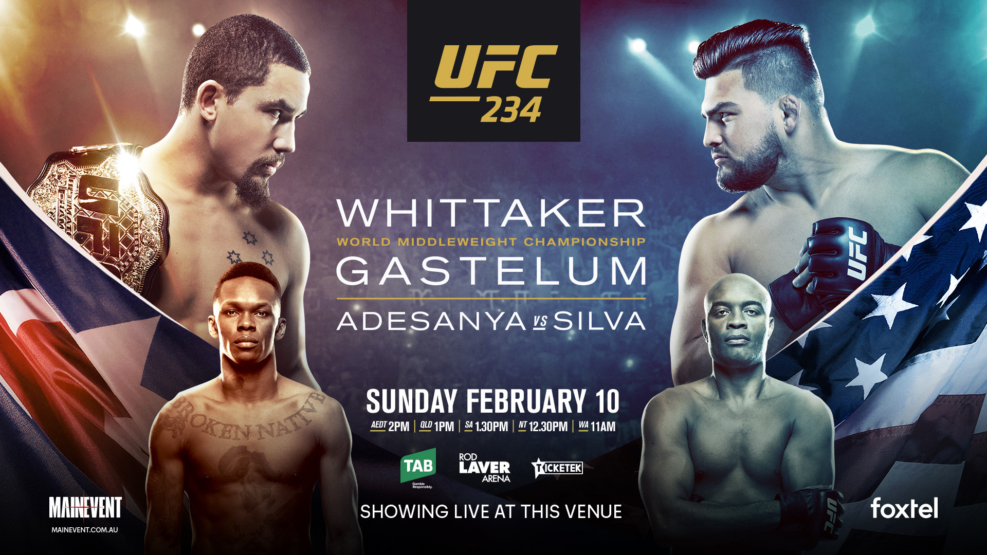 1920x1080 LIVE: UFC 234: Whittaker vs Gastelum, Anderson Silva vs Israel Adesanya –  results, updates, streaming, watch live, fight