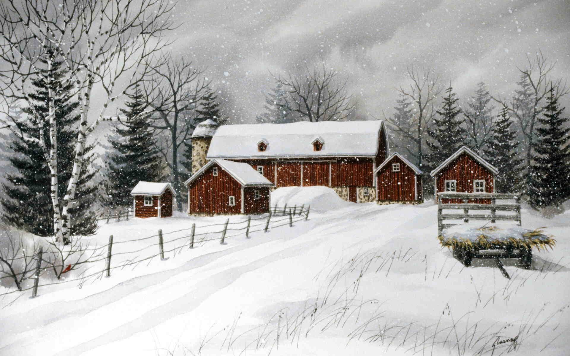 1920x1200 Door Country Farm ~ Kathy Glasnap Â· Country FarmWinter ScenesWinter ...