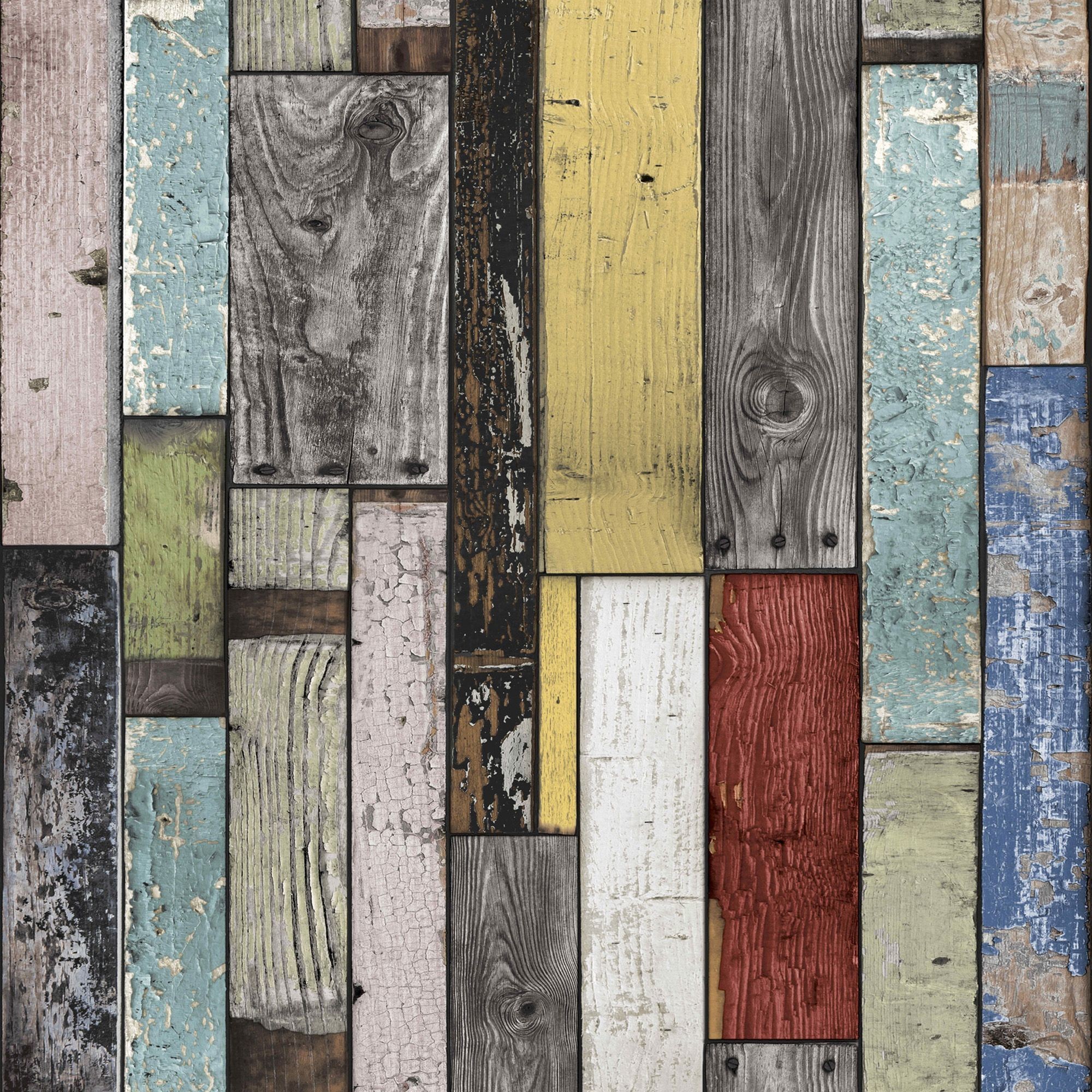 2000x2000 This wallpaper features a photorealistic image of rustic multi-coloured  planks of wood and would be ideal for use on a feature wall.