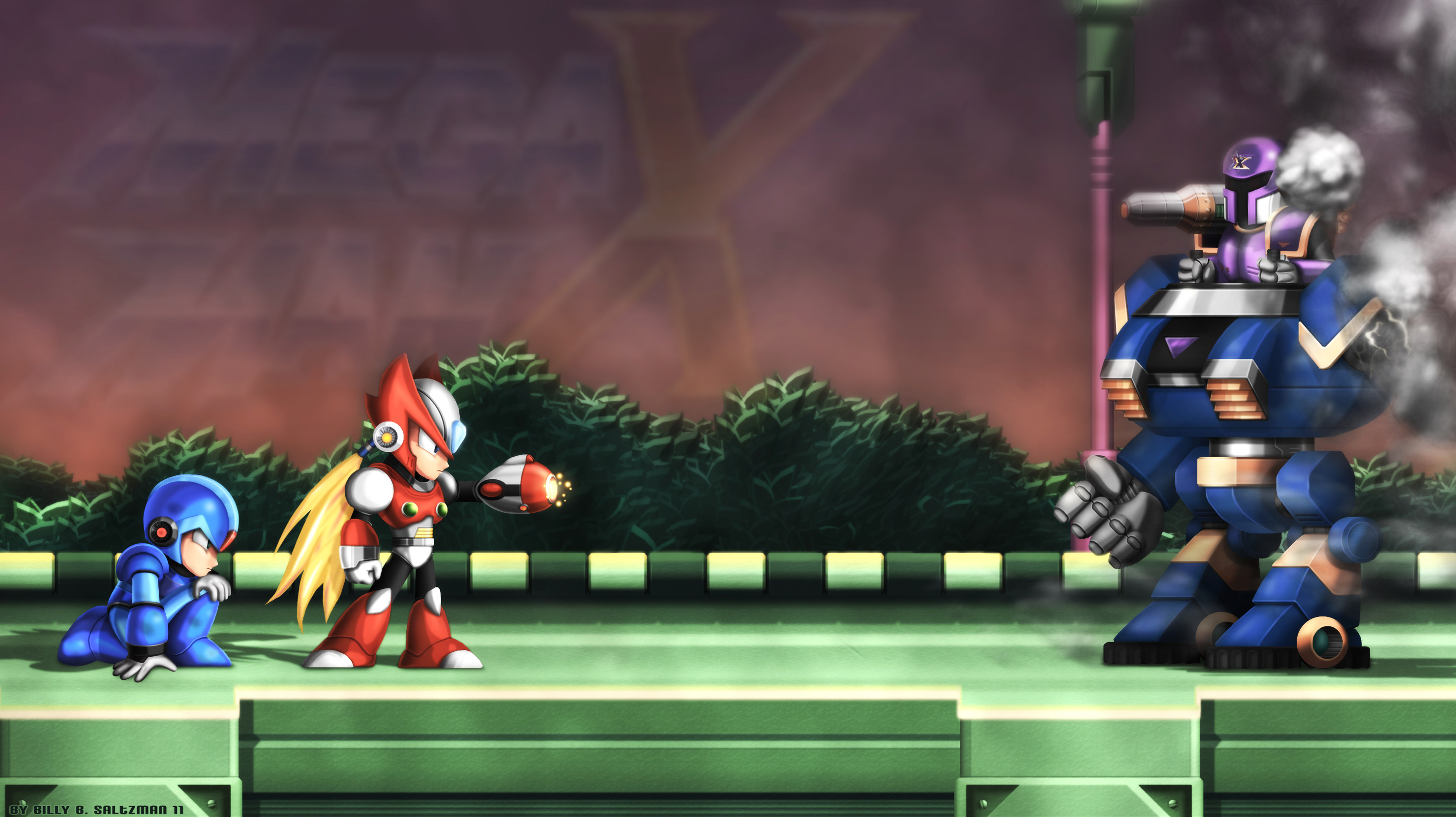 2961x1662 ... Mega Man X1 Upclose with ZX by Billysan291