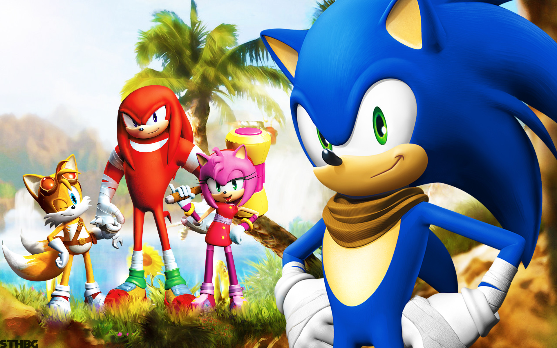 1920x1200 TV Show - Sonic Boom Knuckles the Echidna Amy Rose Miles
