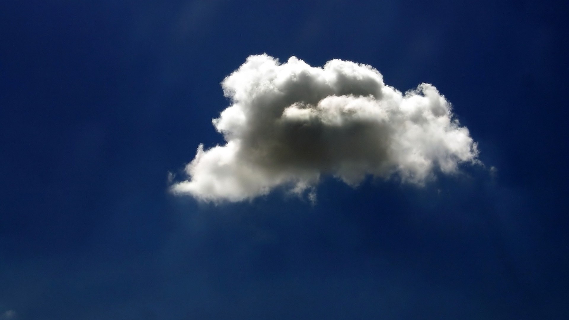1920x1080  Wallpaper cloud, sky, dark blue, minimalism, clearly